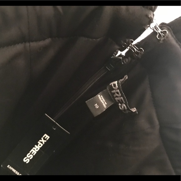 Express Black Plunging V-Neck Velvet Sheath Dress - Picture 3 of 5